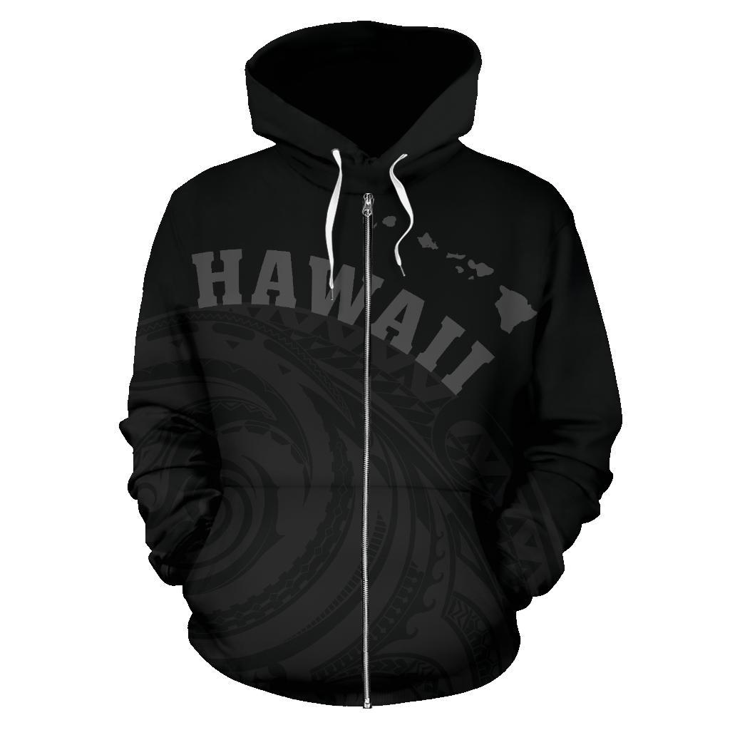 Hawaii Polynesia Hoodie Gray Tatau Style - Polynesian Pride