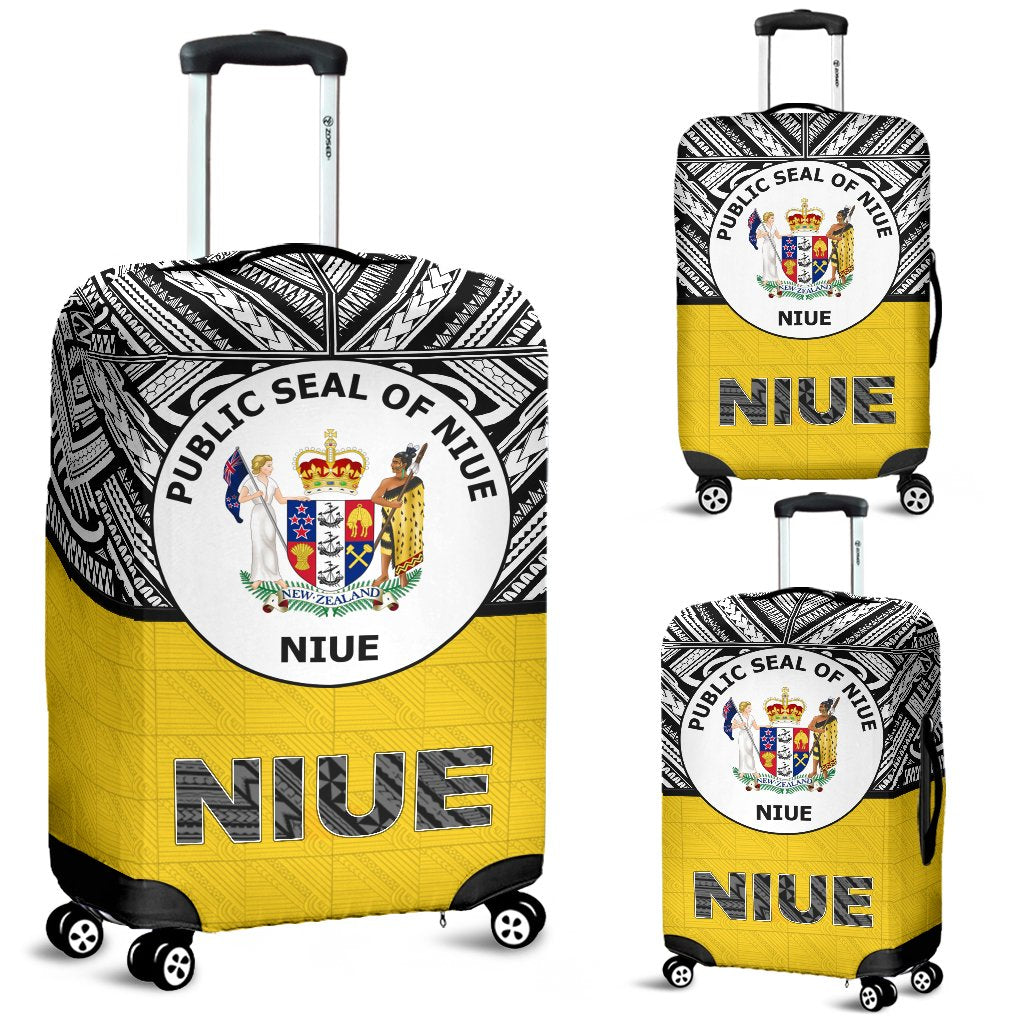 Niue Luggage Covers - Polynesian Design Black - Polynesian Pride