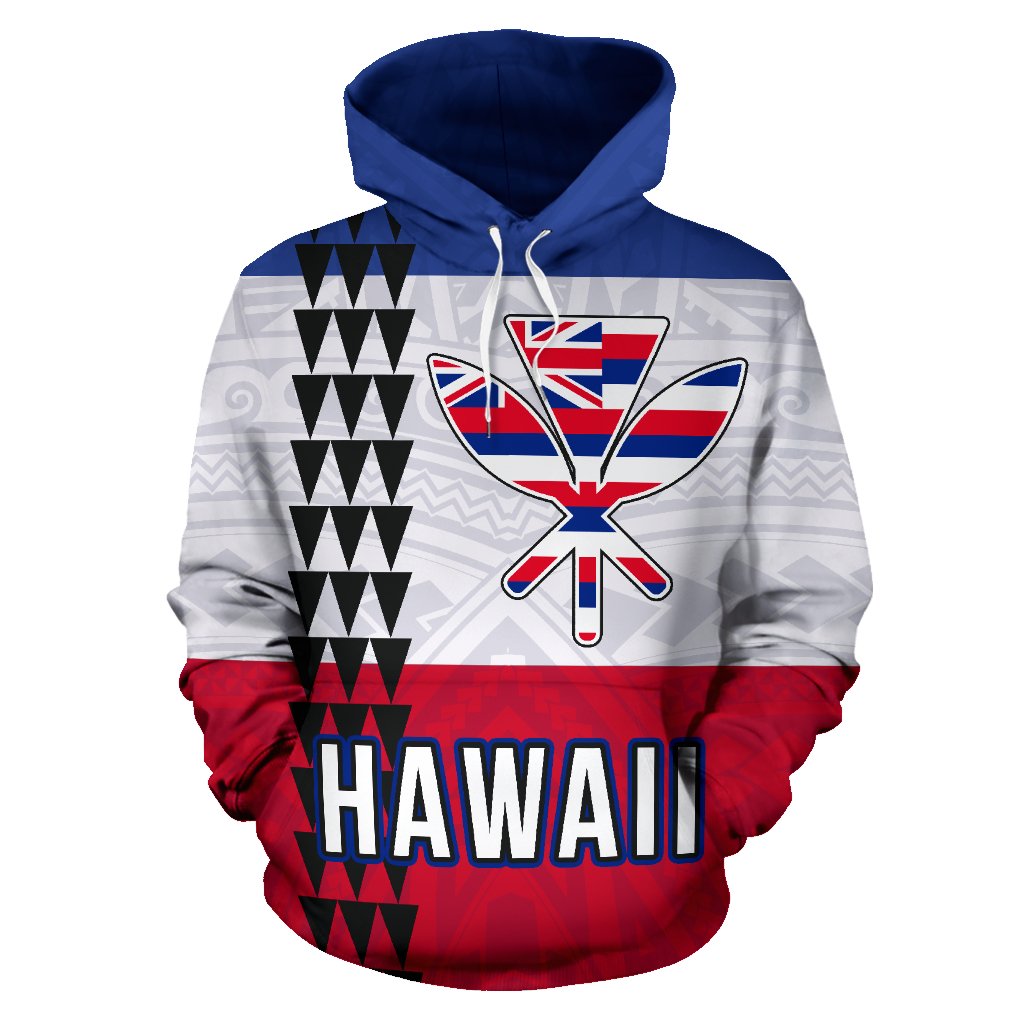 Hawaii Flag Polynesian Hoodie Line Style - Polynesian Pride