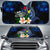 Polynesian Cook Islands Sun Shades - Turtle With Plumeria Flowers Auto Sun Shade Universal Fit Blue - Polynesian Pride