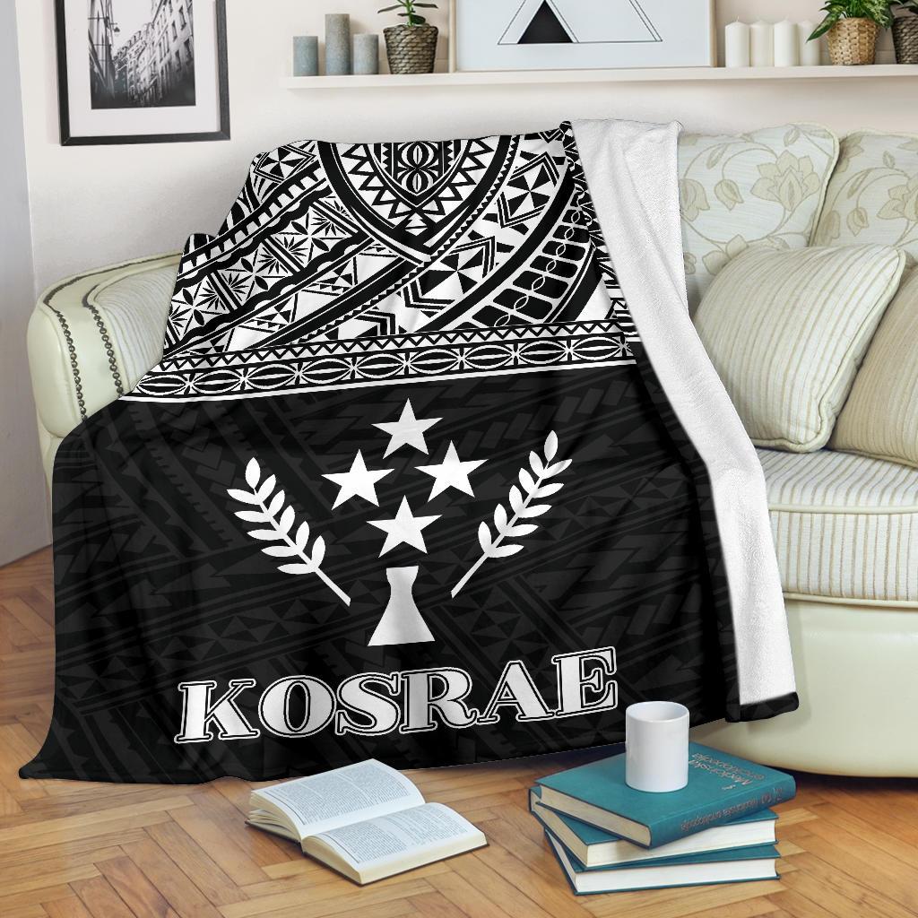 Kosrae Premium Blanket - Micronesian Black White Version White - Polynesian Pride