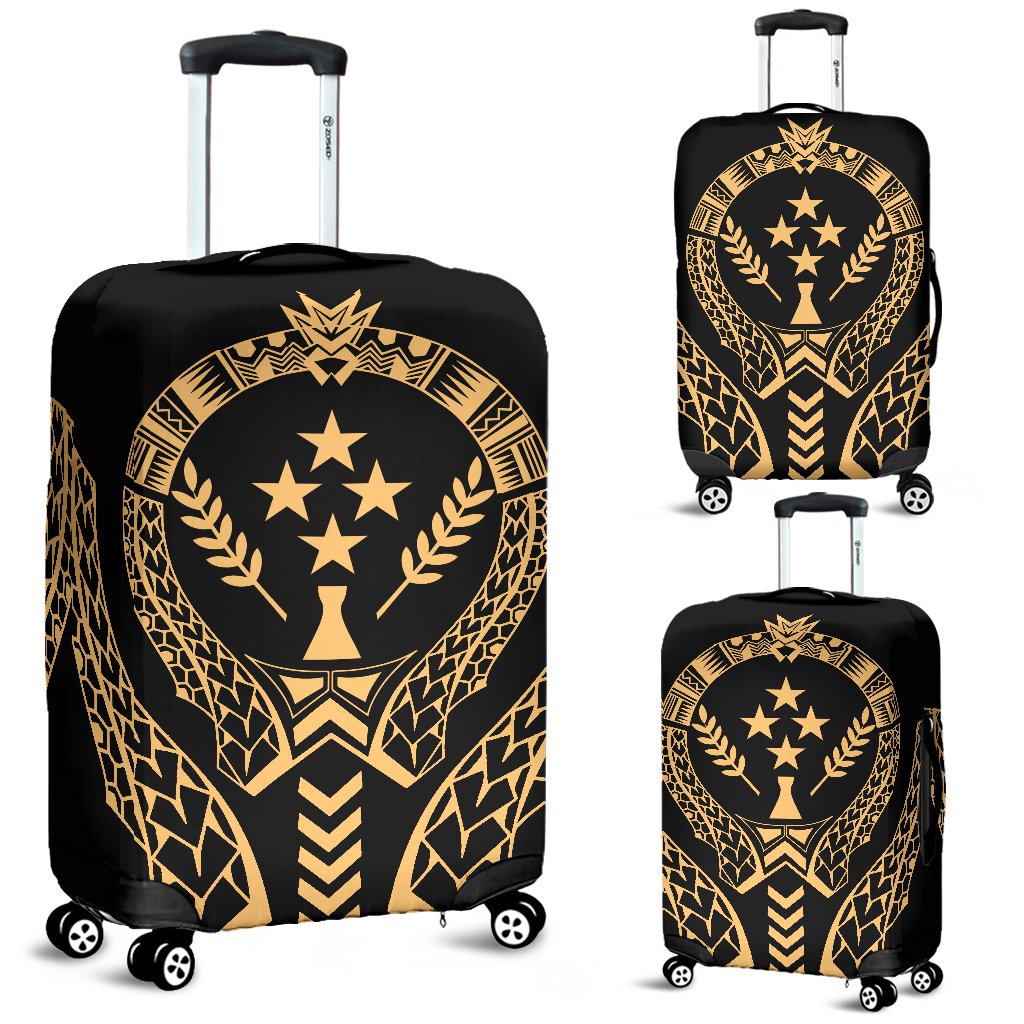 Kosrae Luggage Cover - Micronesian Tribal Gold Gold - Polynesian Pride