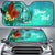 Nauru Auto Sun Shade - Tropical Flowers Style Auto Sun Shade - Nauru Universal Fit Green - Polynesian Pride