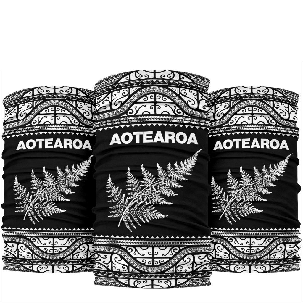 Aotearoa Maori Silver Fern Bandana K4x White One Size White - Polynesian Pride