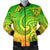 New Zealand Maori Mangopare Men Bomber Jacket Polynesian - Rasta Green - Polynesian Pride