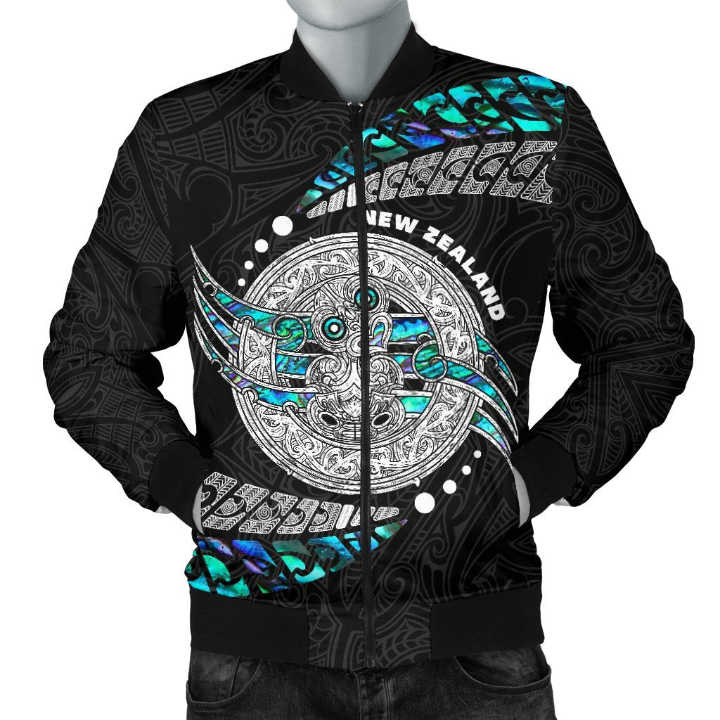 Maori New Zealand Men's Bomber Jacket Hei Tiki Sport Style Black - Polynesian Pride