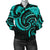 New Zealand Maori Mangopare Women Bomber Jacket Polynesian - Turquoise Turquoise - Polynesian Pride