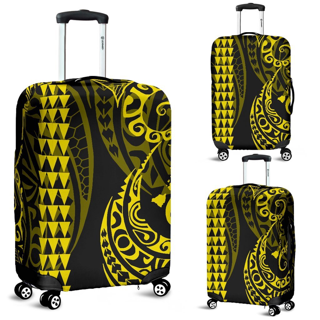 Hawaii Kakau Yellow Polynesian Luggage Covers Yellow - Polynesian Pride