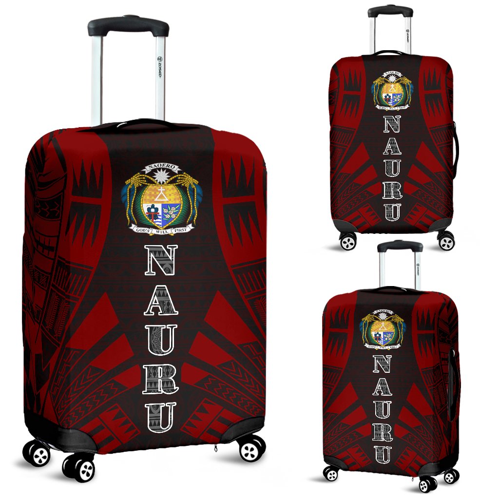 Nauru Luggage Cover - Polynesian Tattoo Red Red - Polynesian Pride