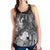 Vanuatu Custom Personalised Women's Racerback Tank - Humpback Whale with Tropical Flowers (White) - Polynesian Pride