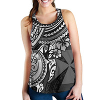 Wallis and Futuna Polynesian Women's Racerback Tank - White Turtle - Polynesian Pride