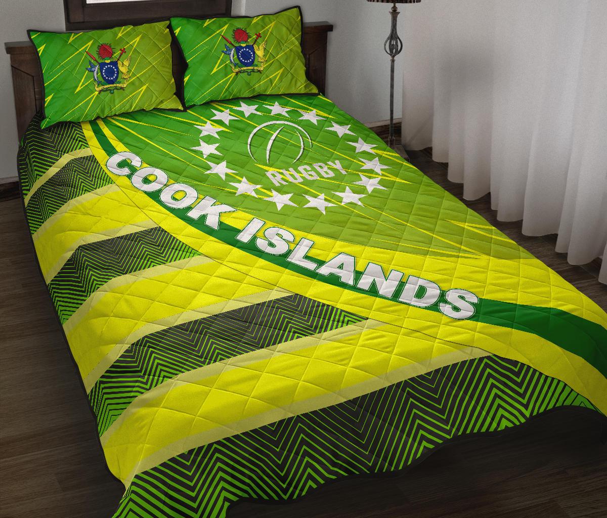 Cook Islands Quilt Bed Set Victorian Vibes Green - Polynesian Pride