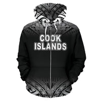 Cook Islands Polynesian Zip up Hoodie Fog Black - Polynesian Pride