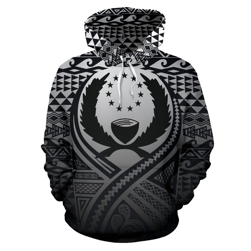 Pohnpei All Over Hoodie Lift up Black - Polynesian Pride