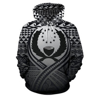 Pohnpei All Over Hoodie Lift up Black - Polynesian Pride