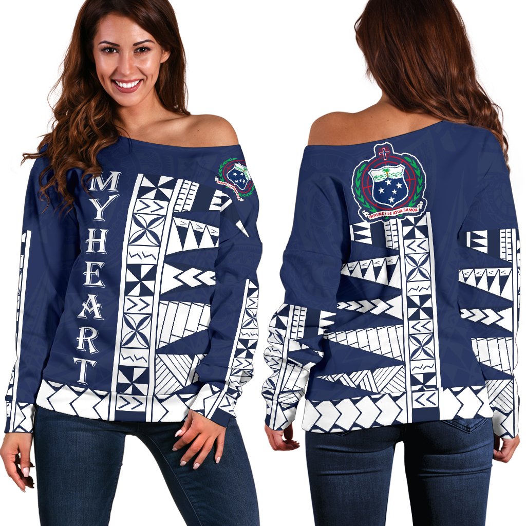 Samoa Polynesian MYHEART Women's Sweater Blue - Polynesian Pride