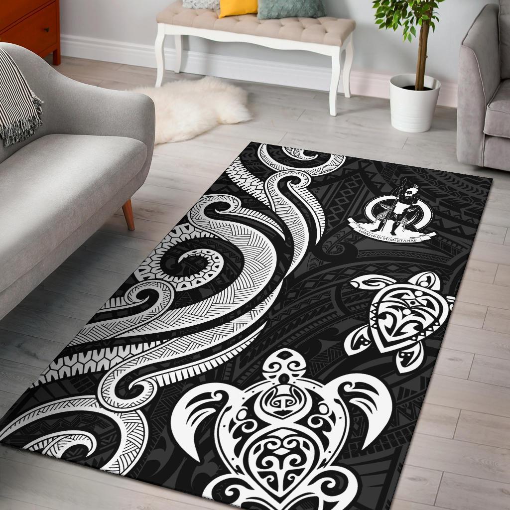 Wallis and Futuna Area Rug - White Tentacle Turtle White - Polynesian Pride