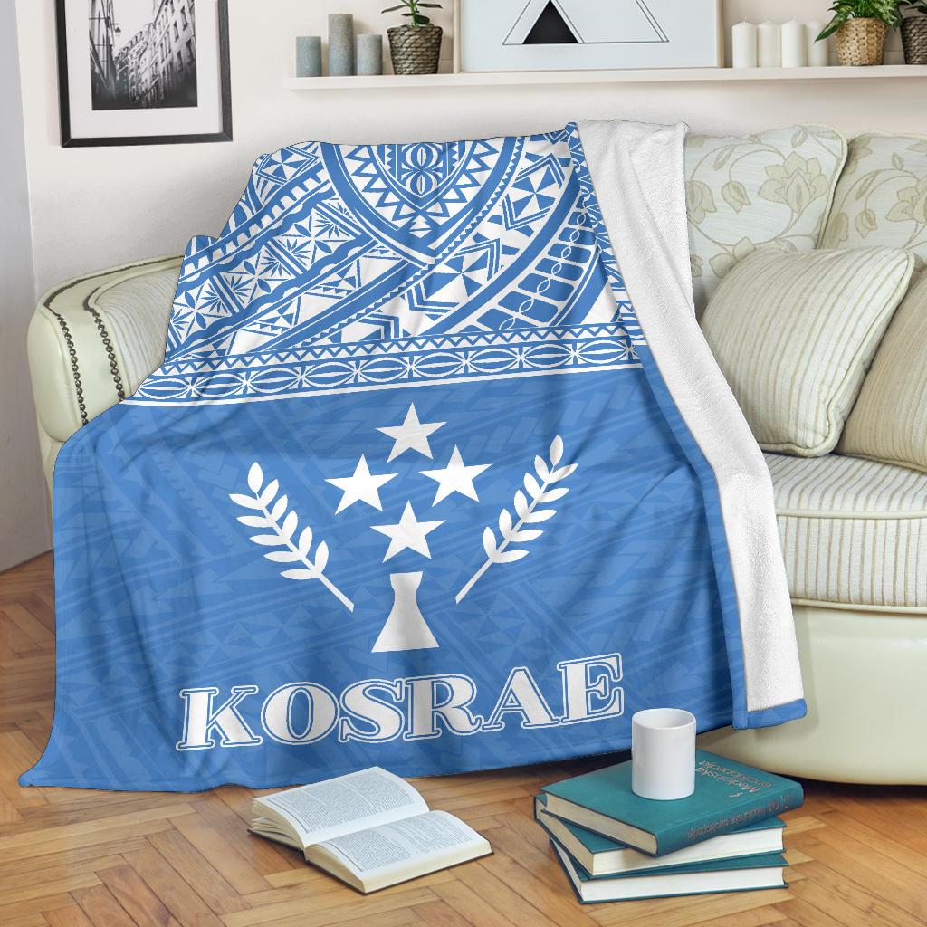 Kosrae Premium Blanket - Micronesian Blue Version White - Polynesian Pride