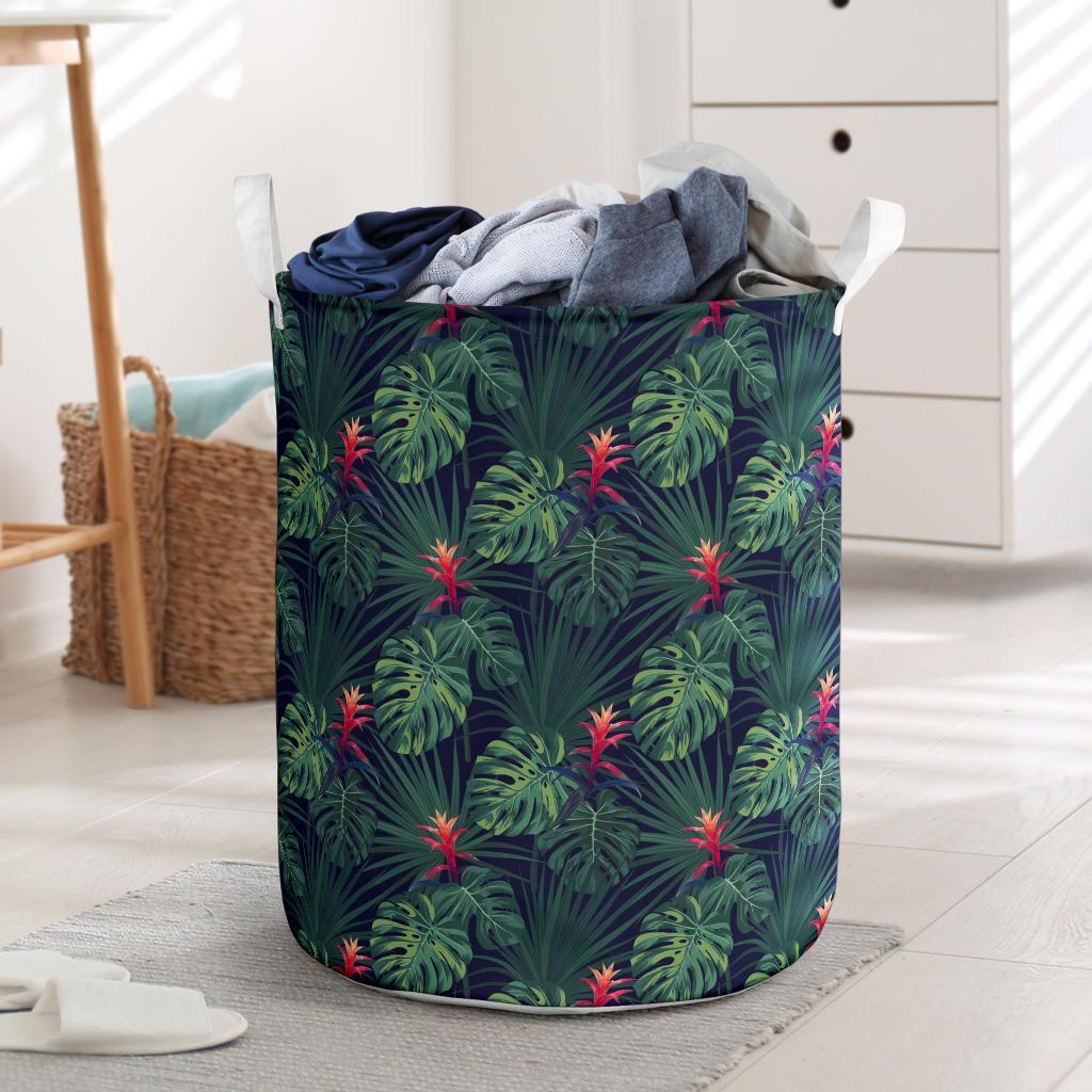 Tropical Monstera Leaf Green Hawaii Laundry Basket Laundry Basket One Size Green - Polynesian Pride