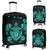 Hawaii Kakau Polynesian Turtle Map Luggage Covers - Turquoise Turquoise - Polynesian Pride