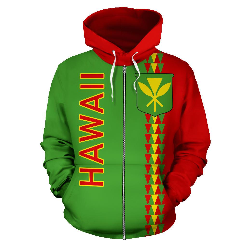 Hawaii All Over Zip up Hoodie Polynesian Straight Version - Polynesian Pride
