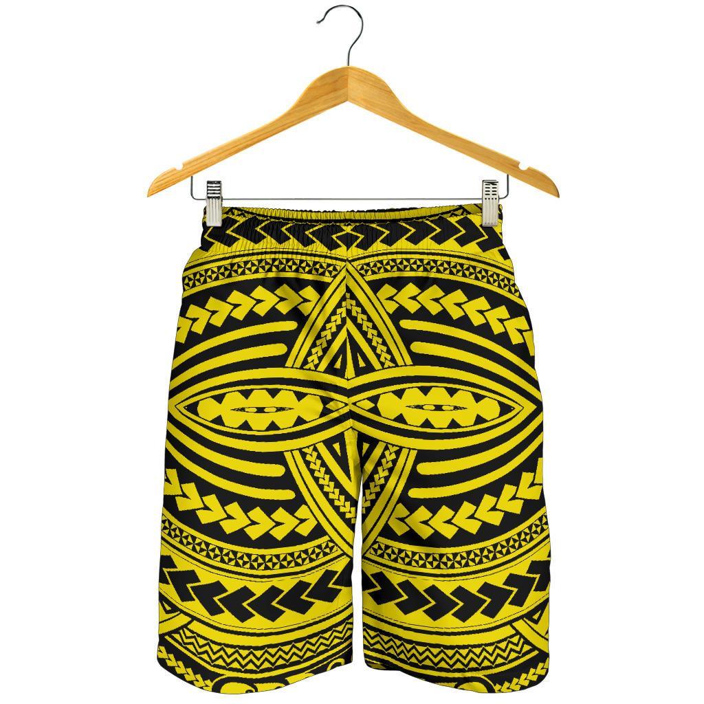 Polynesian Seamless Yellow Men's Short Men's Shorts Yellow - Polynesian Pride
