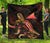 Tokelau Polynesian Premium Quilt - Turtle With Blooming Hibiscus Gold - Polynesian Pride