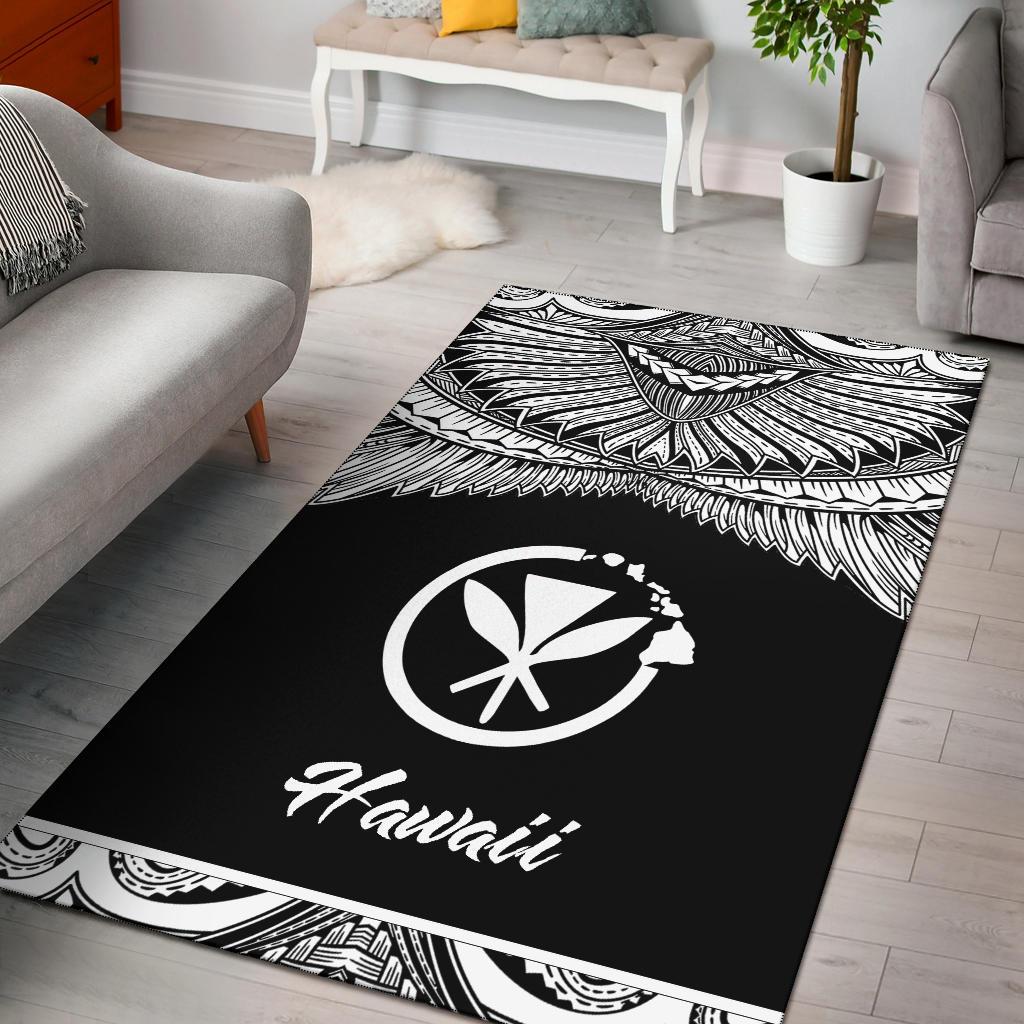 Hawaii Polynesian Area Rug - Hawaii Pride White Version White - Polynesian Pride