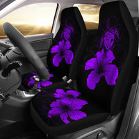 Hawaii Hibiscus Car Seat Cover - Turtle Map - Purple - Polynesian Pride