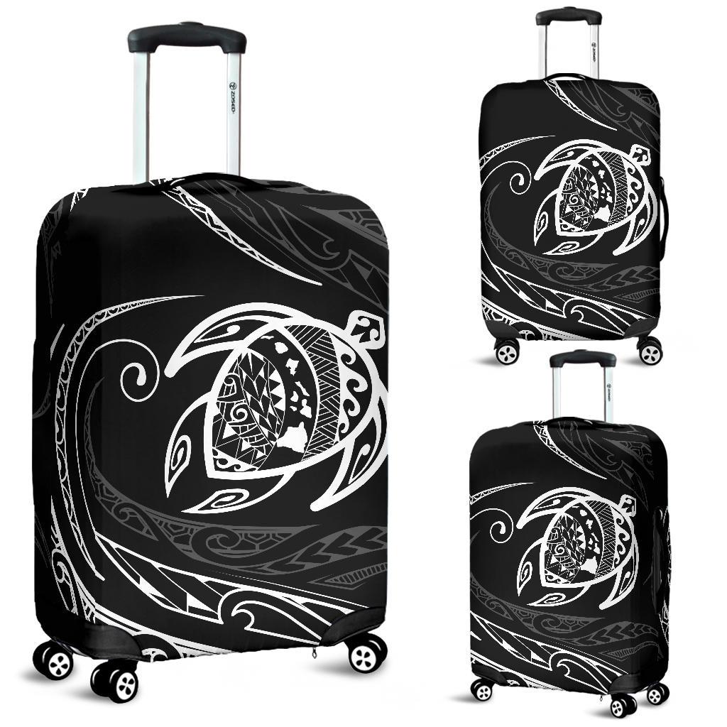 Hawaii Turtle Luggage Covers - White - Frida Style Black - Polynesian Pride