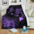 Hawaii Hibiscus Map Polynesian Ancient Purple Premium Blanket White - Polynesian Pride