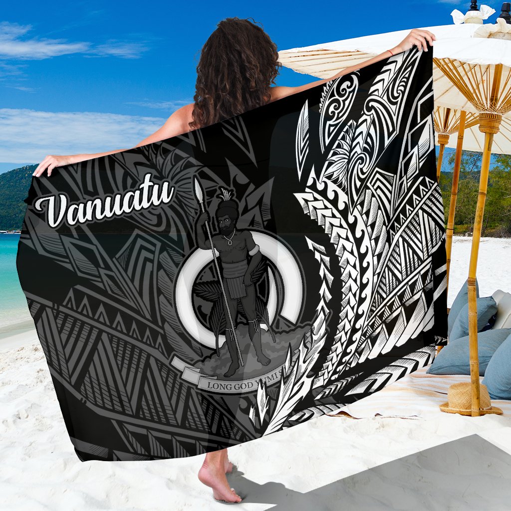 Vanuatu Sarong - Seal Wings Style Sarong - Vanuatu One Size Black - Polynesian Pride