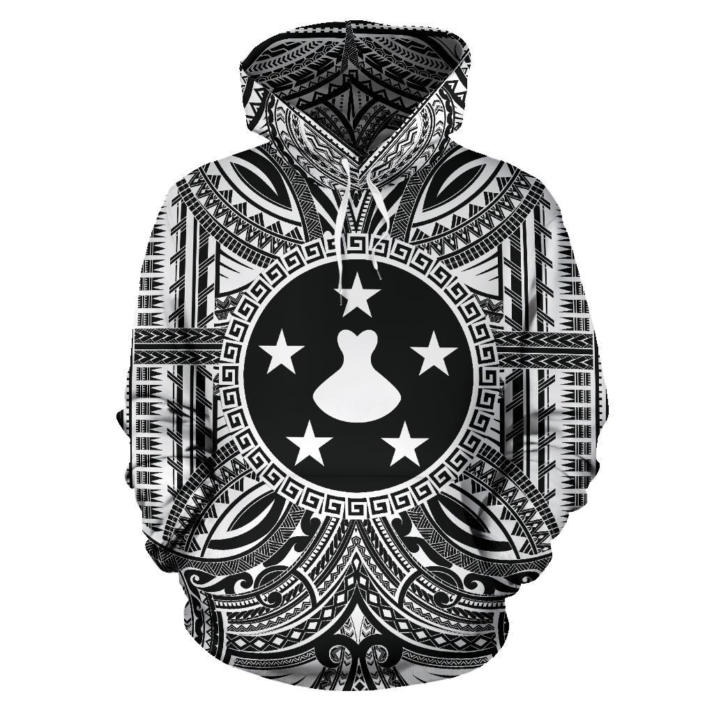 Austral Islands ll Over Hoodie ustral Islands Coat of rms Polynesian White Black Unisex Black - Polynesian Pride
