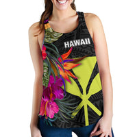 Hawaii Women's Racerback Tank - Hibiscus Polynesian Pattern - Polynesian Pride
