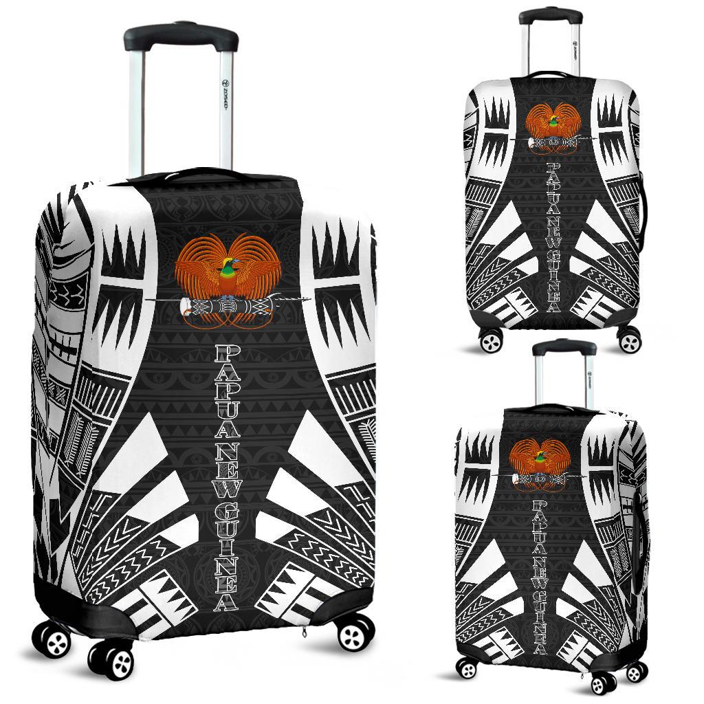 Papua New Guinea Luggage Cover - Polynesian Tattoo Black Black - Polynesian Pride