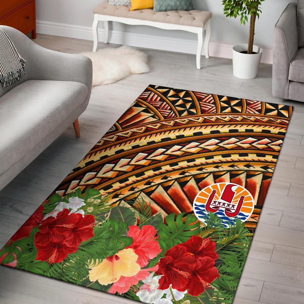 Tahiti Polynesian Area Rug - Vintage Pattern Vintage Color - Polynesian Pride