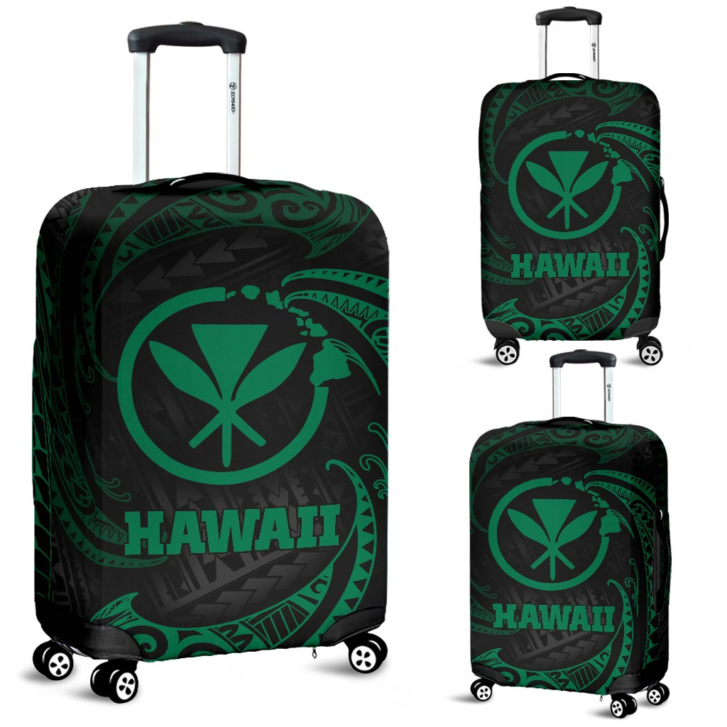 Hawaii Polynesian Luggage Covers - Green Tribal Wave Green - Polynesian Pride