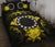 Cook Islands Polynesian Quilt Bed Set Hibiscus Yellow Black - Polynesian Pride