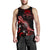 Tuvalu Men Tank Top - Turtle With Blooming Hibiscus Red - Polynesian Pride