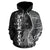 Tuvalu Polynesian Custom Zip up Hoodie Coconut Black - Polynesian Pride