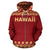 Hawaii All Over Zip up Hoodie Polynesian Turtle Red - Polynesian Pride