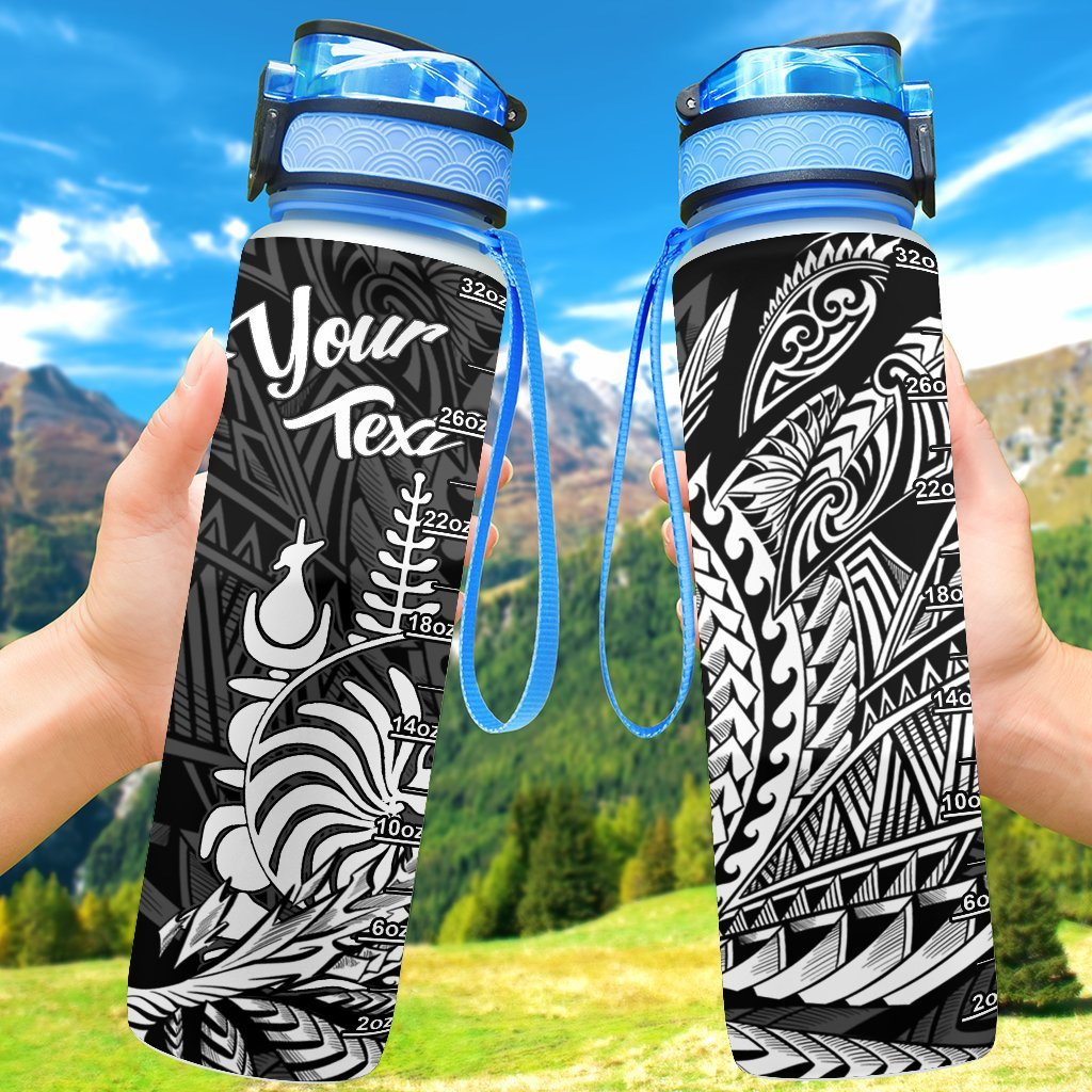 New Caledonia Custom Personalised Hydro Tracking Bottle - Wings Style Hydro Tracking Bottle - New Caledonia 32oz Large Black - Polynesian Pride