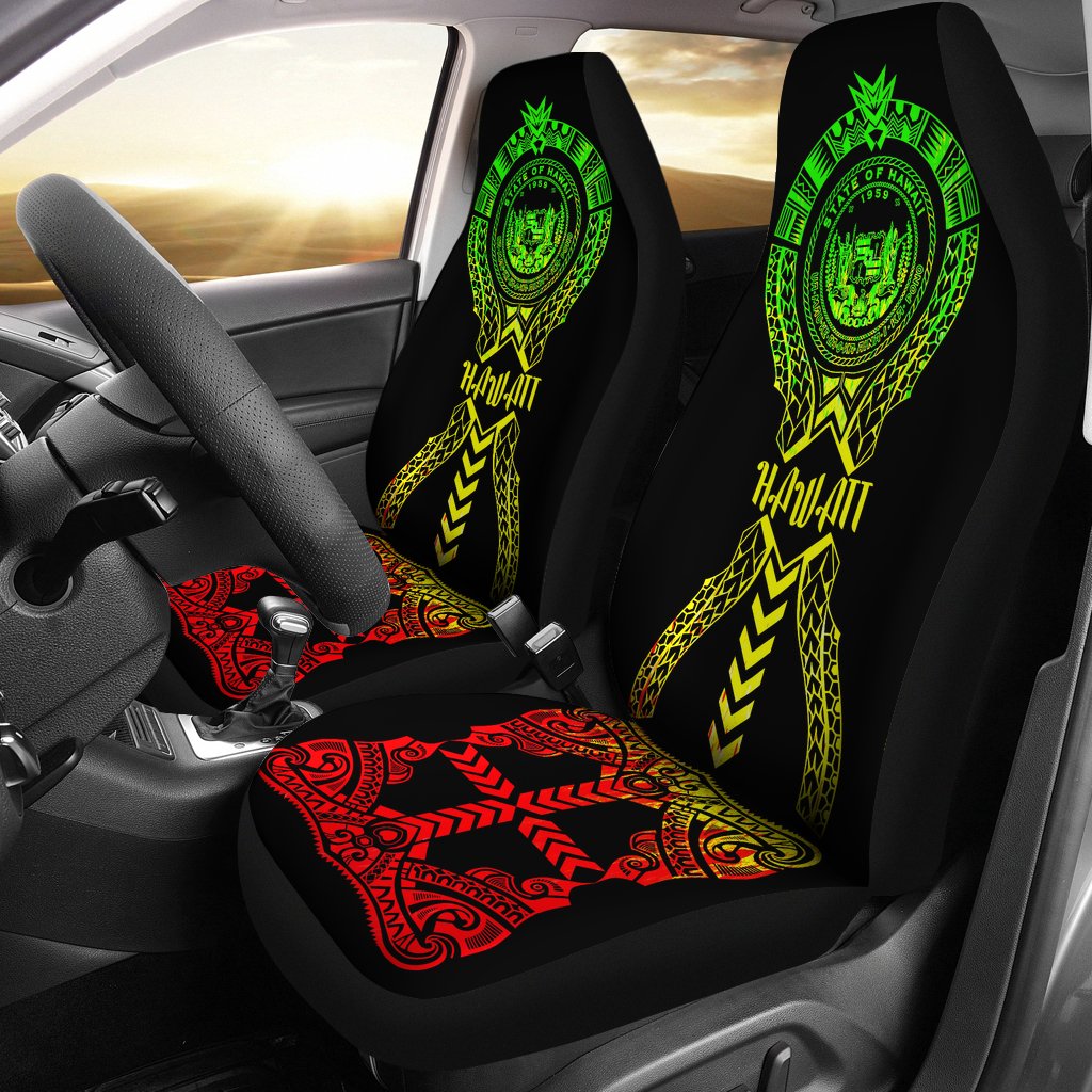 Hawaii Car Seat Covers - Hawaii Seal Polynesian Tribal Reggae Universal Fit Art - Polynesian Pride