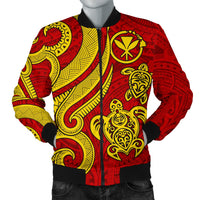 Polynesian Hawaii (Kanaka Maoli) Men Bomber Jacket - Red Tentacle Turtle - Polynesian Pride