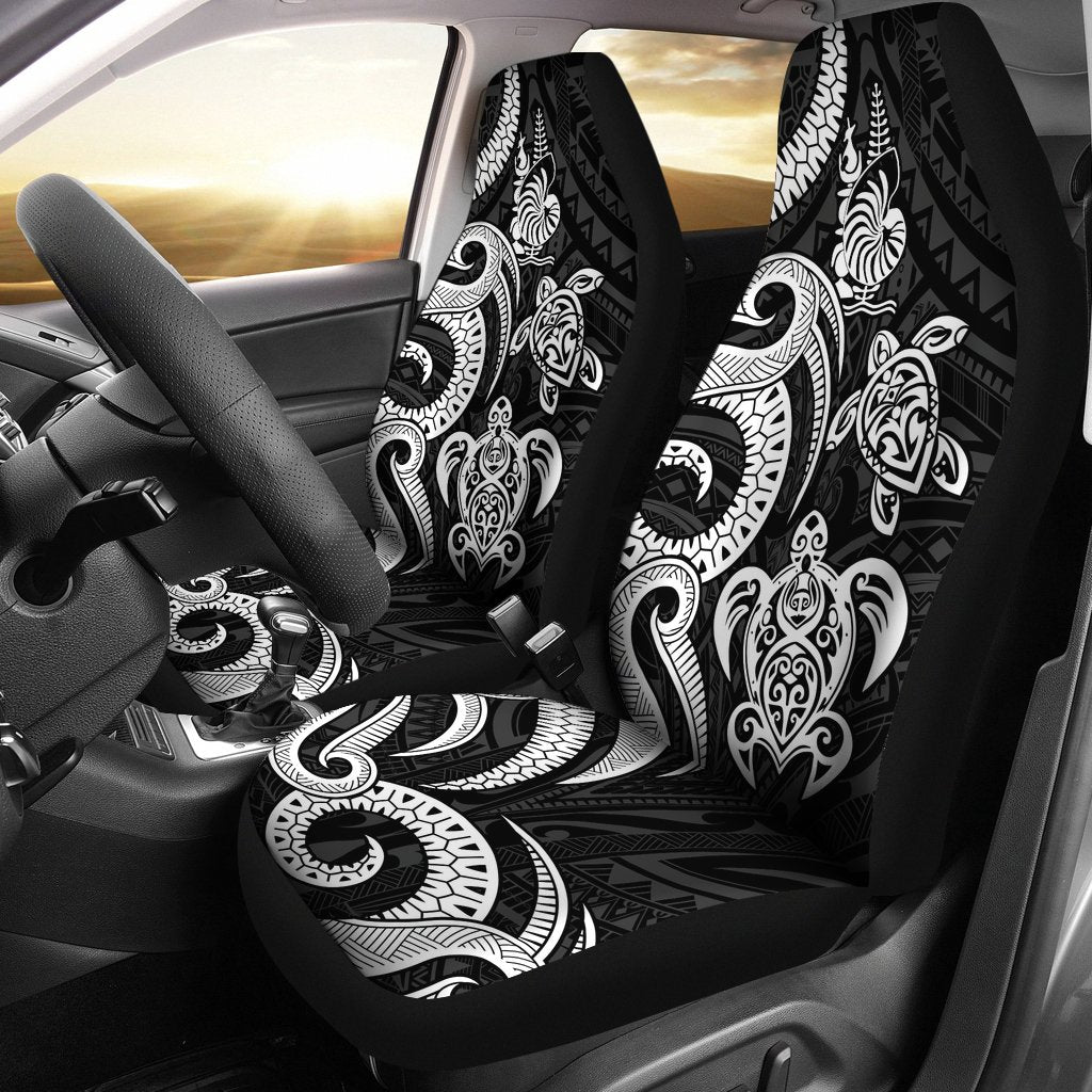 New Caledonia Car Seat Covers - White Tentacle Turtle Universal Fit White - Polynesian Pride