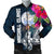 Marshall Islands Men's Bomber Jacket - Marshall Islands Summer Blue - Polynesian Pride