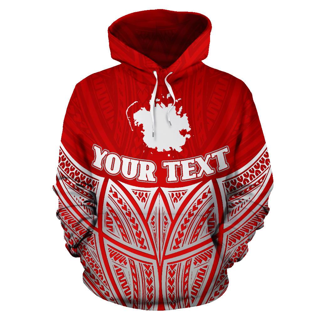 Pohnpei Polynesian Custom Hoodie Red Pride Map nd Seal - Polynesian Pride
