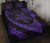 Hawaiian Map Hibiscus Turtle Fish Hook Polynesian Quilt Bedding Set Purple - Polynesian Pride