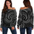 New Zealand Maori Mangopare Women Off Shoulder Sweater Polynesian - Black Black - Polynesian Pride