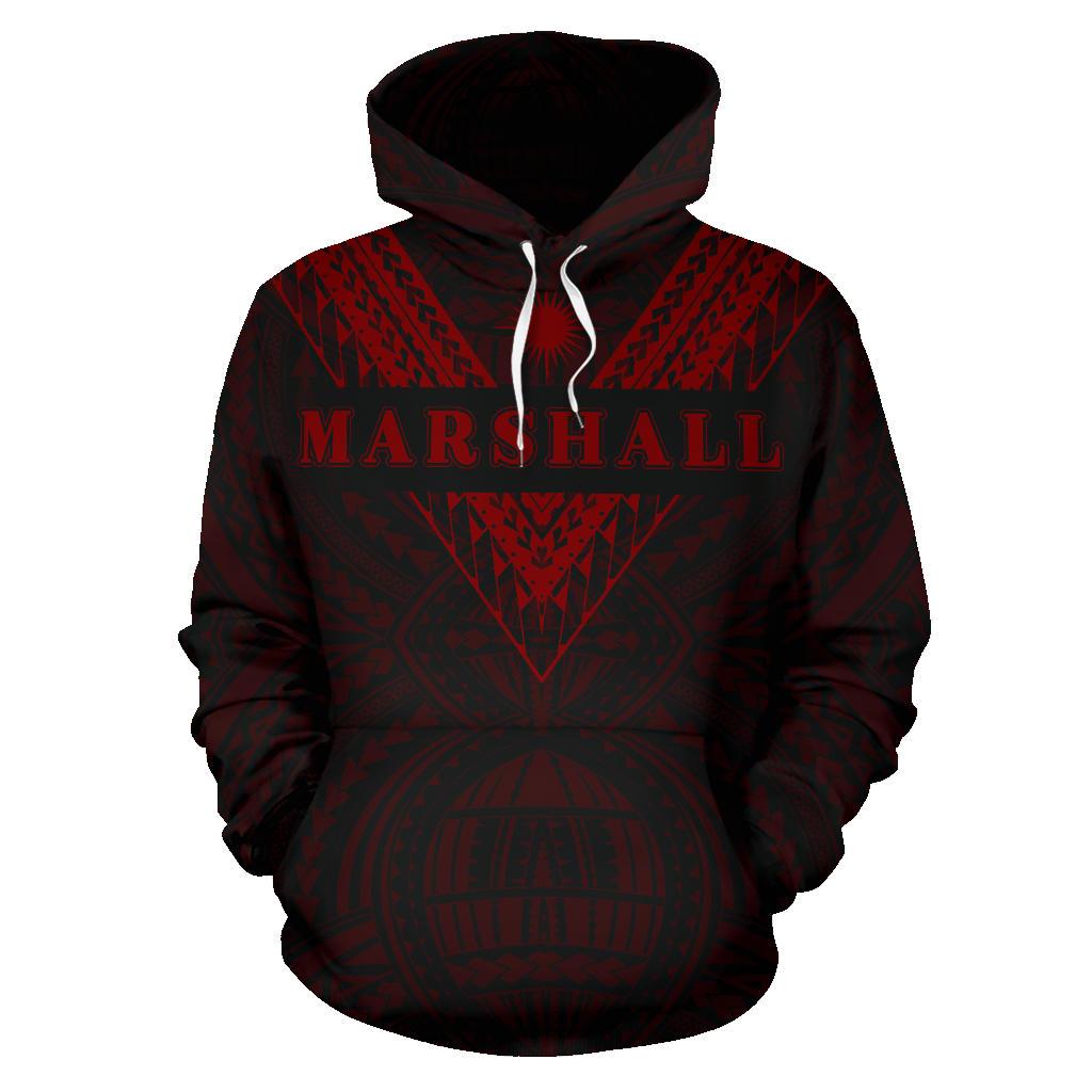 Marshall Islands All Over Hoodie Red Sailor Style - Polynesian Pride